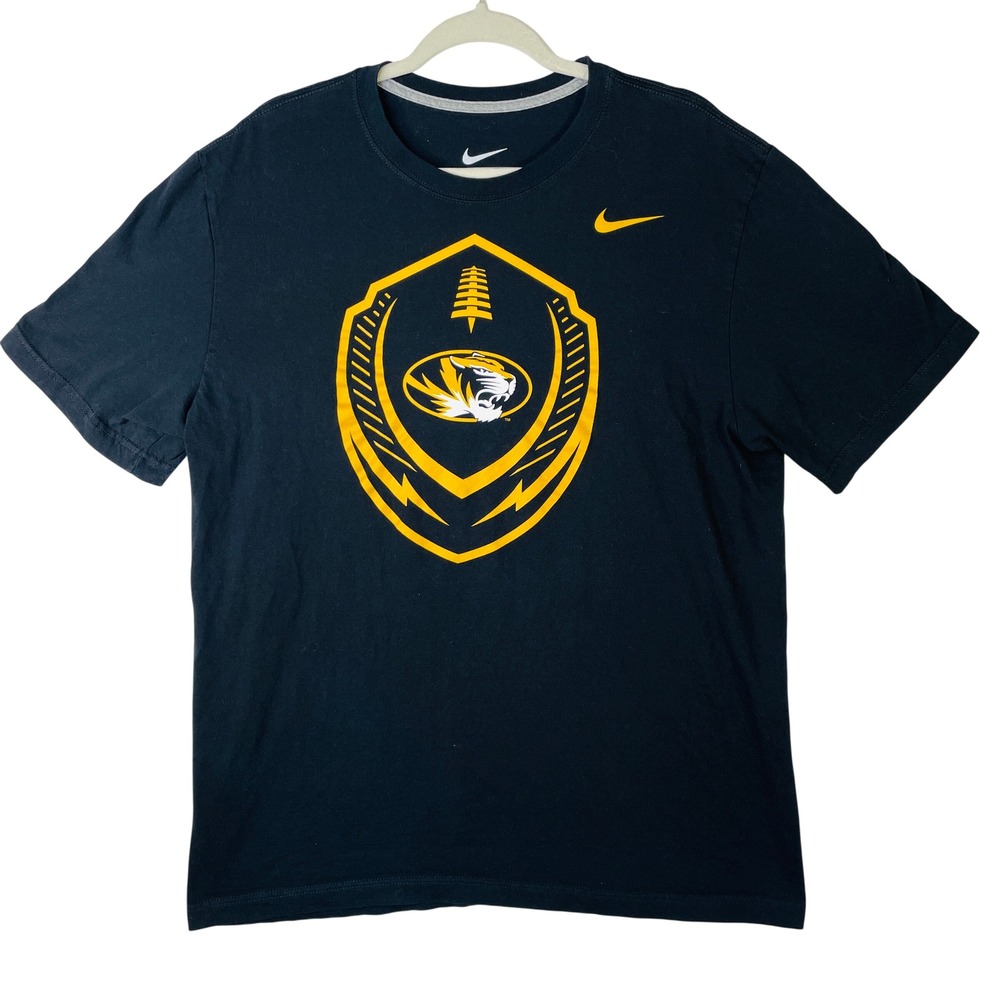 Nike Missouri Tigers Mizzou Football Graphic T-Shirt Mens XL Black Yellow Cotton